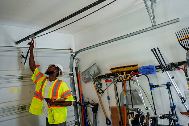 Professional Garage Door Panel Replacement technician working in Mountain View, NC